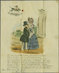 Valentine 1841: 1 d. red-brown on blued, a single example with shaved ...