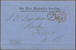 Wreck Mail 1863: British Post Office O.H.M.S. blue envelope mailed ...