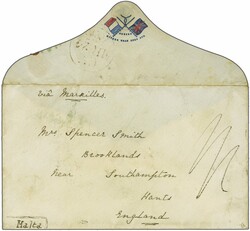Crimean War 1856: Envelope from Malta to Brooklands, Southampton ...