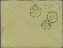 1885/90: 1 d. carmine, a single example used on 1897 Soldier's ...