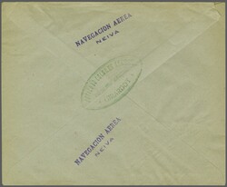 1921: "VALOR 10 CENTAVOS" in green on 50 c. pale green (Type b) used ...