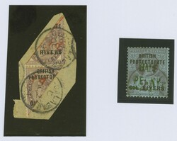 1893 (Sept): ½ d. in red on 1 d. lilac, a vertical pair of the ...