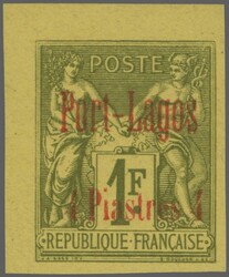 Port Lagos 1893: Type Sage (Type II), the surcharged set of six ...