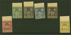 Cavalla 1893: Type Sage (Type II), the surcharged complete set of six ...