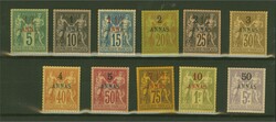 Zanzibar 1896/1900: Type Sage, the surcharged complete set of 11 ...
