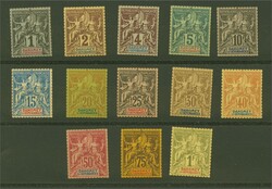 Dahomey 1901: The complete set of 13 incl. four values in unissued ...