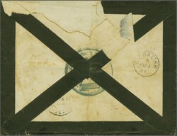 1897: Stampless mourning envelope to Gibraltar with circular ...