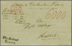 Luzern: Wertzeichen-Versandcouvert, gefaltet aus Ausschussformular ...