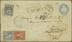 Frankreich: 1870: Sitzende Helvetia 10 Rp. rot und 30 Rp. ...