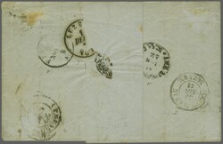Kirchenstaat: 1852: 1 b. schwarz auf gräulich-grün, 5 b. schwarz ...