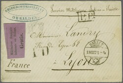 Internierung der Bourbaki-Armee 1871: Portofreiheitsvignette ...