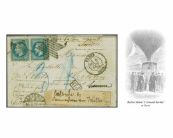 Ballons Montés 1870: Briefcouvert von Paris mit Ballon Monte ...