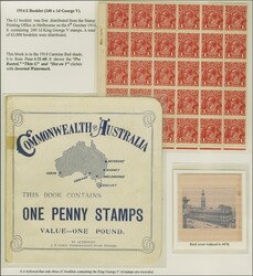 1914: Booklet cover for the Commonwealth of Australia £1 One Penny ...