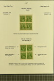 1926/37: Collection of 1 d. green items, comprising positional pieces ...