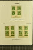 1924/37: Collection of 1 d. green items, comprising imprint blocks. ...
