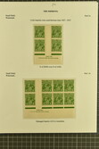 1924/37: Collection of 1 d. green items, comprising imprint blocks. ...