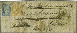 1871 (Jan 22): Entire with manuscript endorsement 'Par Ballon Monté' ...