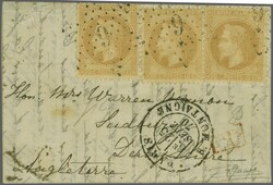 1870 (Sept 29): Lettersheet sent to Derry, Ireland, carried via ...