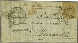 1870: Group of 3 Ballon Monté covers, all flown to Belgium, ...