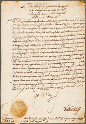 1627 (Dec 27): Magnificent royal decree, written in Madrid, signed by ...