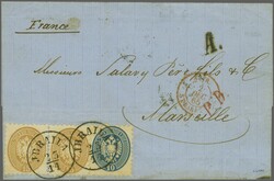 Austrian Consular Offices, Ibraila; 1865 (Nov 23): Cover to Marseille ...