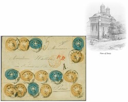 Austrian Consular Post Offices, Jassy; 1864 (July 6): Quintuple rate ...