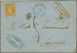 French Consular Post Offices, Galatz; 1867 (April 13): Underpaid ...