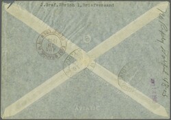 1945: Sonderflug Zürich-London "10.VIII.45", adressiert nach NY, ...