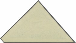 1935: Dreieckige Raketenpost-Vignette blau, ungezähnt und ungummiert ...