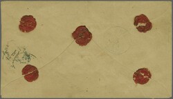 Destination Rumänien, 1862: 5 Rp. braun mit 1867 10 Rp. rot und 50 ...