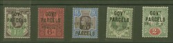 Government Parcels 1887/97: 1½ d., 2 d., 6 d., 9 d. and 1/- dull ...