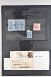 1858/84ca: Lot eight primarily used adhesives and two Latim America ...