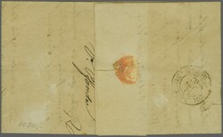 Centimes: Type 5 in der karminrosanen Nuance mit Plattenfehlern ...