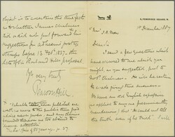 1887: Letter from Pearson Hill to J.B. Moens written on embossed ...