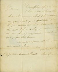 1823 (April 14): Entire letter from Asa Spencer in Philadelphia to ...