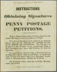 1837c.: "INSTRUCTIONS FOR Obtaining Signatures TO PENNY POSTAGE ...