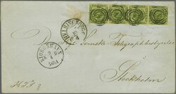 Postal Routes to Sweden; 1859 (April 9): Double rate Cover from ...