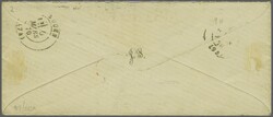 Postal routes to France; 1870 (March 2): Envelope from Copenhagen to ...