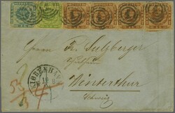 Postal routes to Switzerland; 1864 (June 10): Entire letter from ...