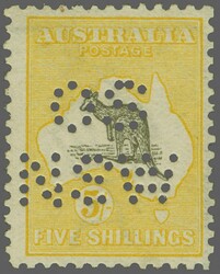 New South Wales State Officials 1913: Kangaroo 5 s. grey & yellow, ...