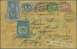 Frankreich 1880: Nachportomarke 5 Fr. dunkelblau, Type I mit ...