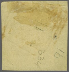1840: 1 d. black, pl. 1b, a used example with shaved margin at top ...