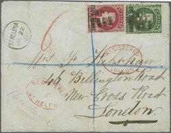 1867: 4 d. carmine (Type B, 18 mm.), a used example with 1876 1 s. ...