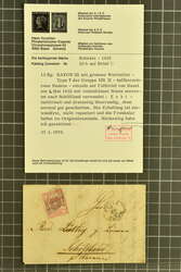 1850/54: Rayon-Partie mit drei Marken und fünf Briefen. Dabei Rayon ...