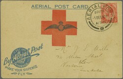 1918 (Dec. 1): Red Cross Aerial Post Card "Make Your Sixpence Fly" to ...