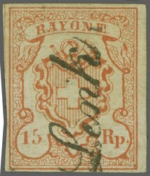 Kl. Wertziffer: Type 2 mit fehlender rechter Schnittlinie, farbfr. ...