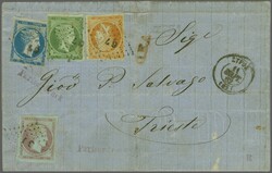 Outgoing to Austria 1862 (March 11): Cover from Syros to Trieste ...