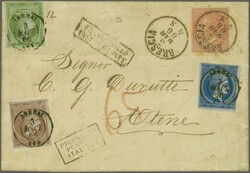 Mail from Italy to Greece via Italian Paquebot 1866: Underpaid Entire ...