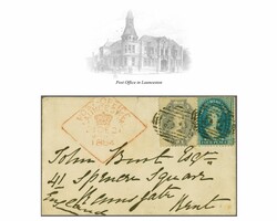 1855/63: The album page with 1855 4 d. blue and 4 d. deep blue wmk'd ...