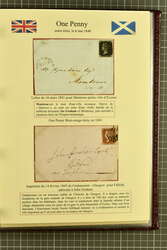 1840/: Collection with Great Britain with 1840 1 d. black used, 1 d. ...